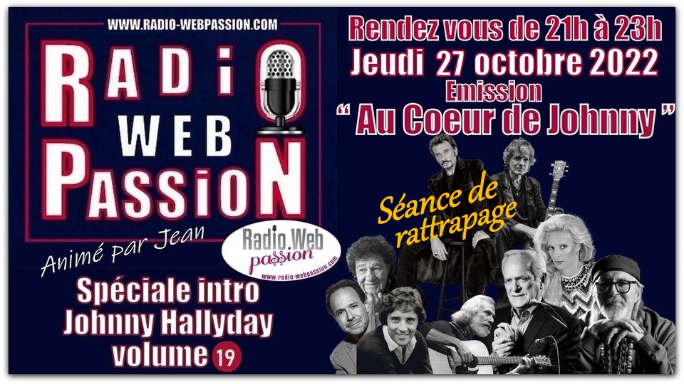 RWebpassion's tweet photo. Séance de rattrapage pour votre émission 
Au Coeur de Johnny 
Jeudi 27 octobre de 21h à 23h sur le 
https://t.co/NHTtwF5Smn https://t.co/4HFcQDAJlN