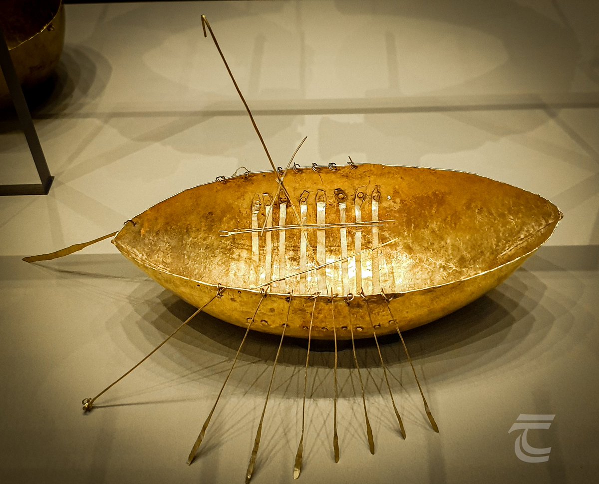 Broighter Boat • c.100BC • Derry Not only is this small golden boat stunningly beautiful and intricately made, but it gives a great insight into what an Iron Age sea-going boat may have looked like. The model has a mast, benches for rowers, oars and a steering oar at the rear