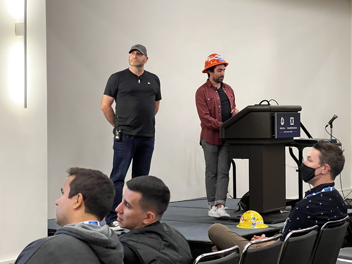 KubeCon_'s tweet image. Jay Pipes and Asmine Hilaly from AWS talk beyond #Kubebuilder, generating entire #kubernetes controller implementations.
#CloudNativeCon #KubeCon #AWS #CloudNativeNA #K8s