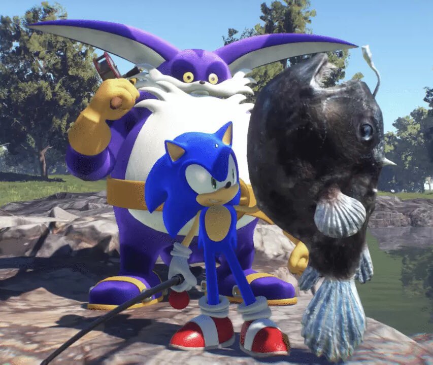 big fan of images of sonic holding up realistic fish if y’all have any send me more