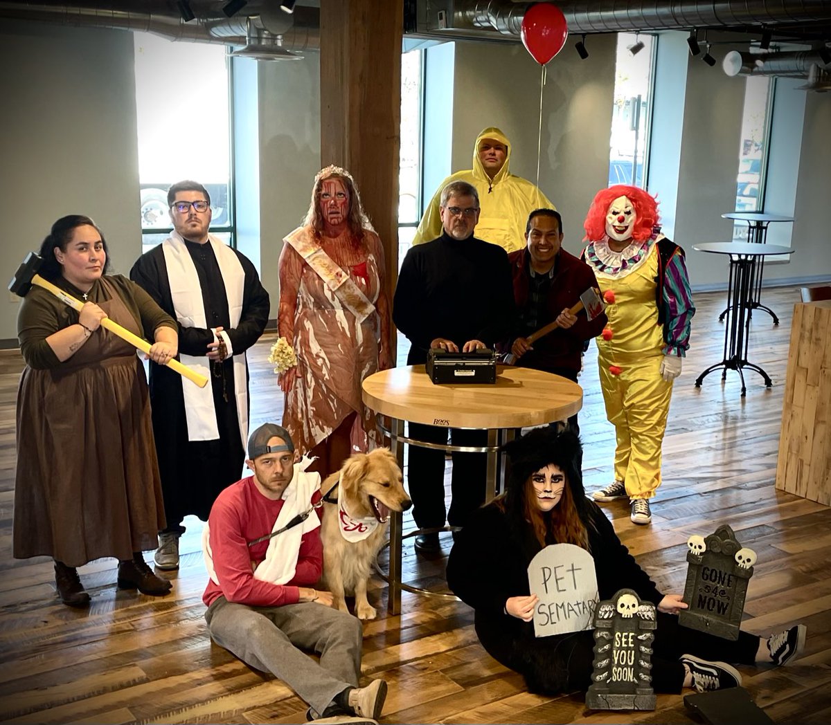AdamGoodloe's tweet photo. @StephenKing in the spirt of Halloween we dressed as all your characters. https://t.co/1HP84Y6rtk