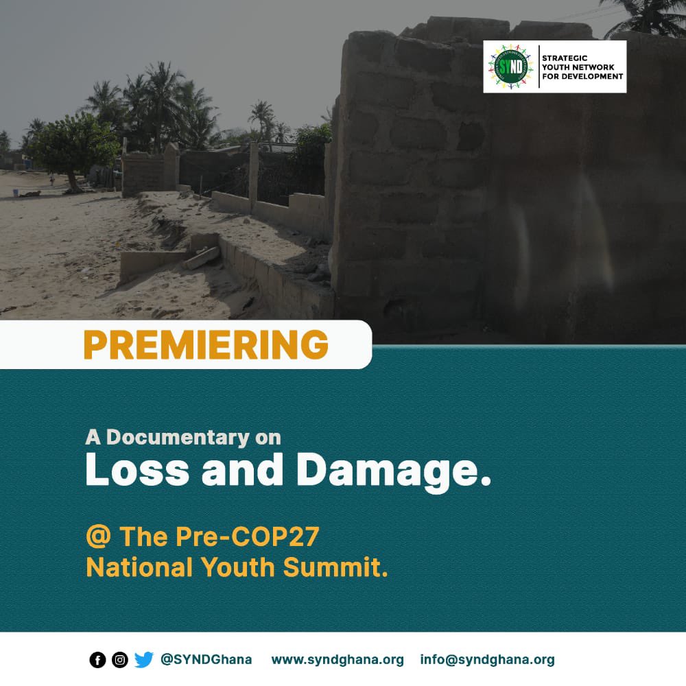 Please, make a date with us <a href="/SYNDGhana/">Strategic Youth Network For Development(SYND)</a>  tomorrow, 27.10.2022 for the Pre- COP27 National Youth Summit including premiering of a documentary on Loss &amp; Damage

Time: 10am GMT
Click on the link below to register in advance
350org.zoom.us/webinar/regist…
