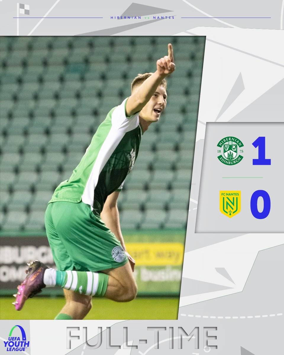 HibernianFC's tweet image. The Hibees take a one-goal advantage to Nantes 🇫🇷

Superb, lads! 👏

#UYL