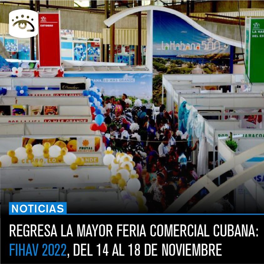 pro_cuba's tweet photo. 📌Entre el 14 y 18 de noviembre, el recinto ferial #Expocuba acogerá a expositores, empresarios y técnicos de todos los sectores de la economía cubana, y una amplia muestra comercial internacional.
#FIHAV2022 https://t.co/L8IoKsu8P7