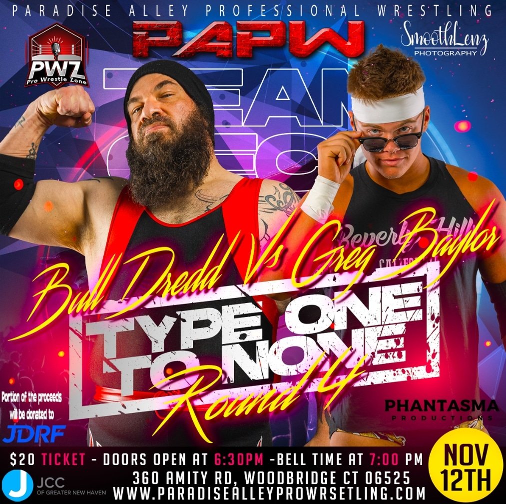 Official_PAPW's tweet photo. 🚨Match Announcement🚨
2022 King Of Paradise Winner @_gregbaylor takes on The New England Beast @bulldredd @ #Type1ToNoneRound4
Saturday Nov 12th JCC Of Greater New Haven
360 Amity Rd. Woodbridge, CT
Doors:6:30pm Bell Time:7pm
Tix:$20 @ Door or DM @cjsmooth15 for Advanced Tix https://t.co/dGlvNQi5M1