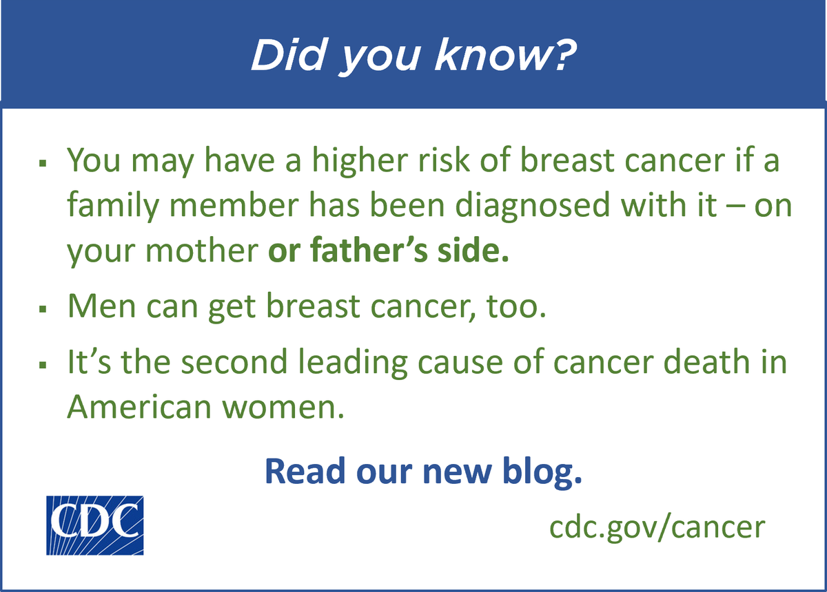 Our new blog by Dr. Juan Rodriguez, an epidemiologist in CDC’s Division of Cancer Prevention and Control, lays out the facts and clears up some misperceptions about breast cancer. You may be surprised. bit.ly/3sx827j #BreastCancerAwarenessMonth