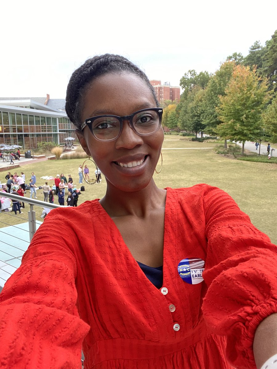 TSmithED1219's tweet photo. Views from the top of the Talley Center! Successful voting experience ✅ #EarlyVotingNC https://t.co/zengKnRhbn