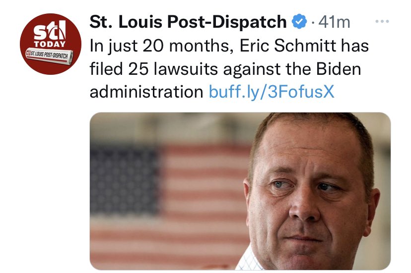 Damn right I’ll never back down from defending Missourians against the unconstitutional actions of the Biden Administration. Also, with only 13 days to go I can’t wait for all the deep dives on The Heiress Valentine — the most unvetted Senate candidate in Missouri history.