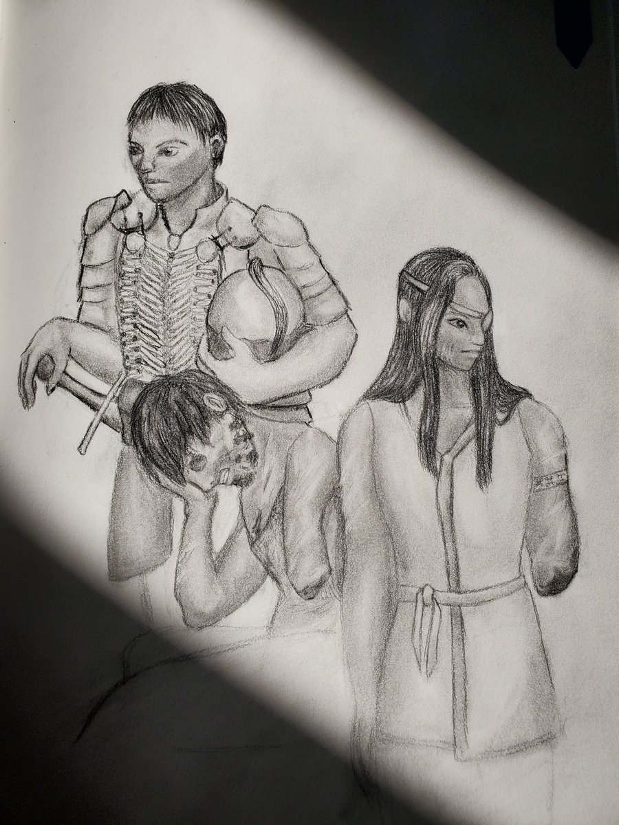 RollPlusHutton's tweet image. Gwyn he/him 
My #Ironsworn npc as I envisioned him before the adventure, during the adventure, and my wish for him after the adventure which, alas, was not meant to be.
#TTRPG #APFic