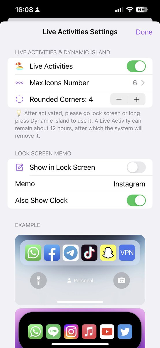 SoloiPhone's tweet photo. Porque mucha gente me ha preguntado cómo se logra integrar las apps en el Lockscreen 
- Actualizar a iOS 16.1
-Descargar @LockLauncherApp 
- Activar la version Pro 
- Live Activities en settings 
- Lockscreen : Ingresar tus apps favoritas https://t.co/up5dpHFb6s