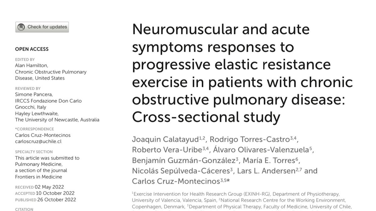 Que respuesta genera el entrenamiento con banda elástica en pacientes con #EPOC? 
Míralo en nuestro último paper
<a href="/jcalatayud_/">Joaquin Calatayud</a>
<a href="/HumanMov/">Human Mov Uchile</a> <a href="/larsan/">L_ A_</a> <a href="/kine_uchile/">Kine UChile</a> 
<a href="/ALATorax/">ALAT</a> #COPD frontiersin.org/articles/10.33…