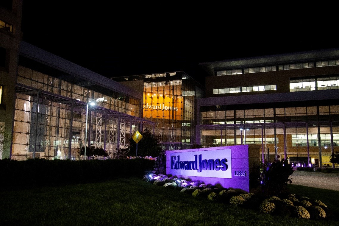 Edward Jones is showing their purple pride by lighting up one of their headquarter campuses purple in support of the St. Louis Alzheimer's Walk on October 29. To learn more and register for the Walk visit alz.org/edwardjones