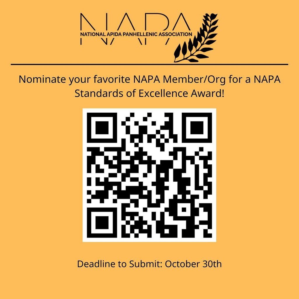 Nominate your Favorite NAPA Member/Organization for a NAPA Standard of Excellence award!! Use the code in the graphic to be redirected to the site where you can make your nominations! Deadline is this Sunday October 30th! For more information please cont… instagr.am/p/CkMAVI4voA1/