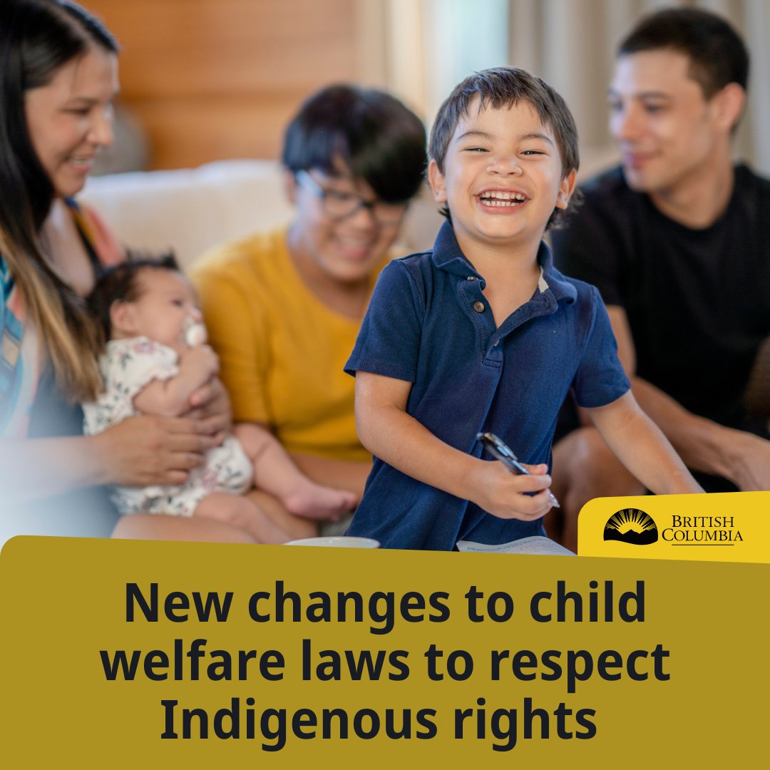 For too long, the child welfare system in BC has continued to uphold harmful colonial practices. New laws will make sure Indigenous Peoples have authority over their children, youth & families in accordance with their customs, traditions & Indigenous laws. news.gov.bc.ca/27668