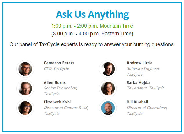 cdpeters's tweet photo. TaxCycle Pre-Season Training is happening on November 8, and we want to hear from you! Send us your questions for the "Ask Us Anything" panel and we'll prepare as many answers as we can ahead of time. Register now + submit your questions at https://t.co/vVOtpB2pmw! https://t.co/OCqRIrcOjk