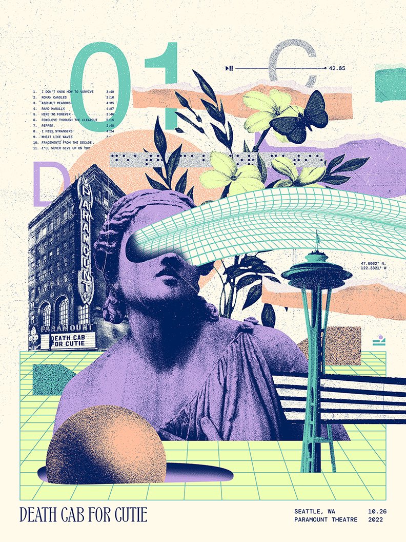 Seattle, see you soon for the first of two SOLD OUT nights at Paramount Theatre! Get there early to see <a href="/chongmakesmusic/">chongthenomad</a> open the show. 

Poster by <a href="/zocastudio/">Jose Garcia</a> 🦋