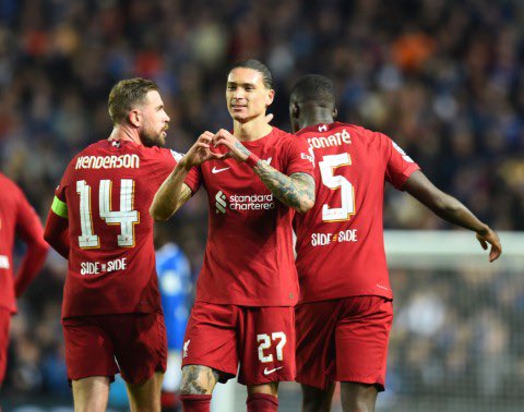 TheAnfieldWrap's tweet photo. Darwin Nunez last four starts for Liverpool: 

Arsenal ⚽️
Rangers ⚽️
West Ham ⚽️
Ajax ⚽️

🫡 https://t.co/CkEp6LkmZZ