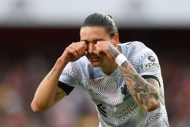 TheAnfieldWrap's tweet photo. Darwin Nunez last four starts for Liverpool: 

Arsenal ⚽️
Rangers ⚽️
West Ham ⚽️
Ajax ⚽️

🫡 https://t.co/CkEp6LkmZZ