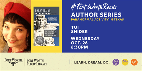 I'm excited to speak at <a href="/FtWorthLibrary/">Fort Worth Public Library</a> Northside Branch tonight about Paranormal Texas &amp; my ghosthunting adventures (&amp; misadventures!)

fortworthtexas.gov/departments/li…