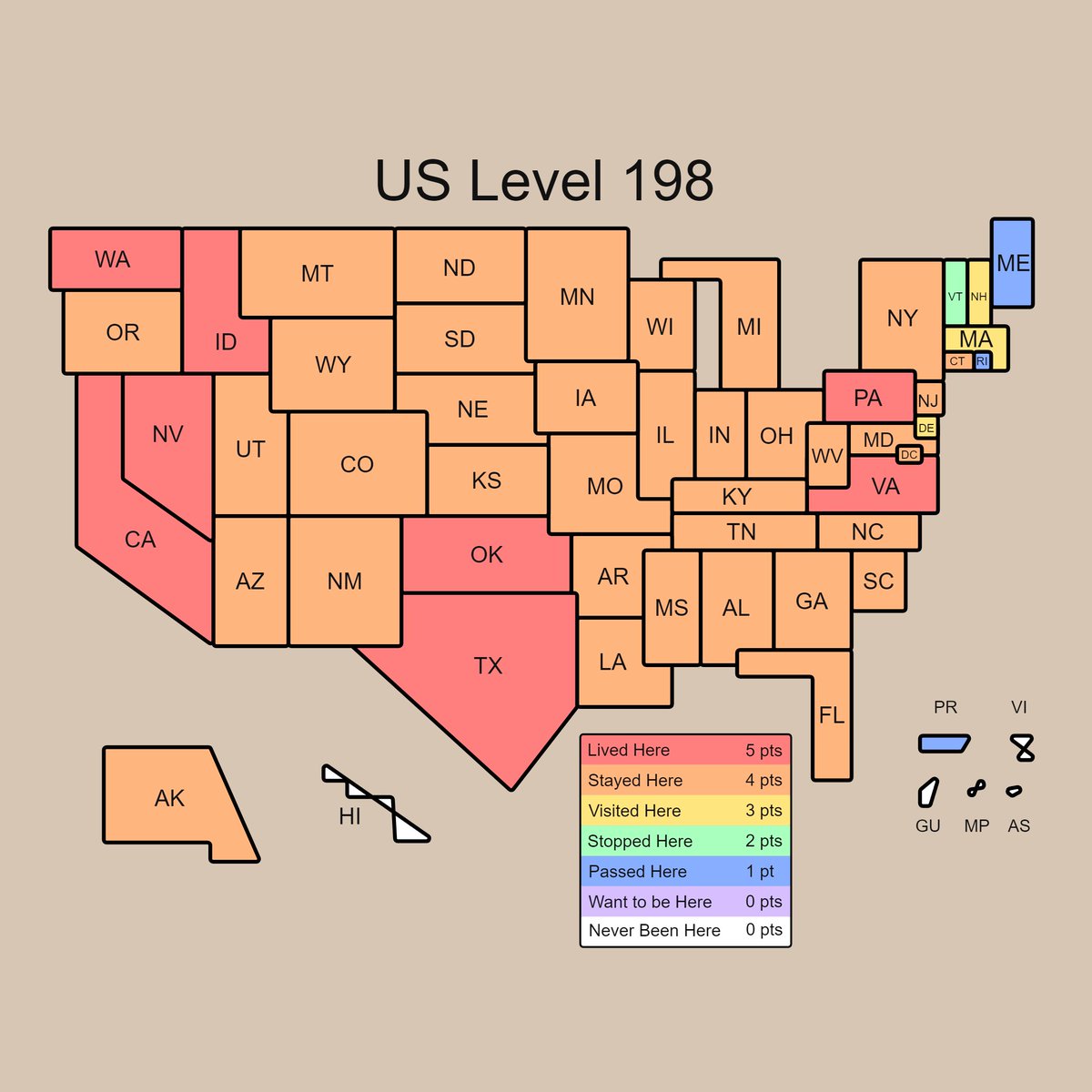 Mine's not really fair, between being a military brat, then being in the military, and then being a field engineer.