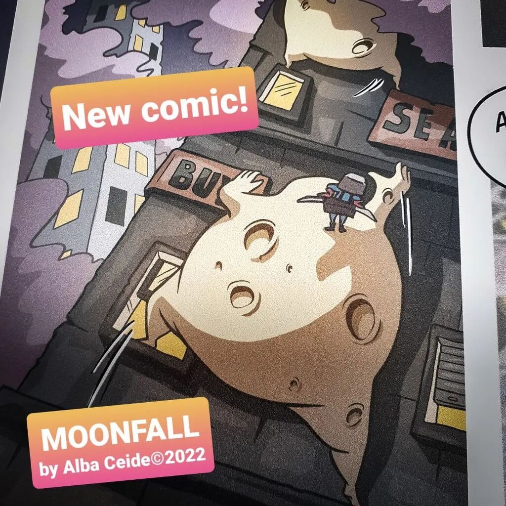 Alba_Ceide's tweet photo. NEW COMIC!! 😀 My new short comic is called Moonfall and you can find it in this year's @wip_comics anthology which will be available at table 139 in the Comixology hall at @ThoughtBubbleUK 🌜#selfpublishing #comicautopublicado #BF6toWatch #wipcomics https://t.co/HtGHO2XLPz https://t.co/0IqLPOILtv