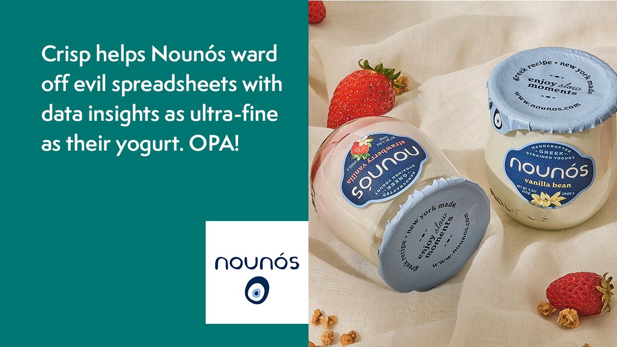 Crisp Data Platform (@go_crisp) on Twitter photo We’re proud to introduce <a href="/nounoscreamery/">Nounós Creamery</a>, the latest data-driven brand to join the Crisp network!
#greekyogurt #authenticgreek #datadriven #supplychain We’re proud to introduce <a href="/nounoscreamery/">Nounós Creamery</a>, the latest data-driven brand to join the Crisp network!
#greekyogurt #authenticgreek #datadriven #supplychain
