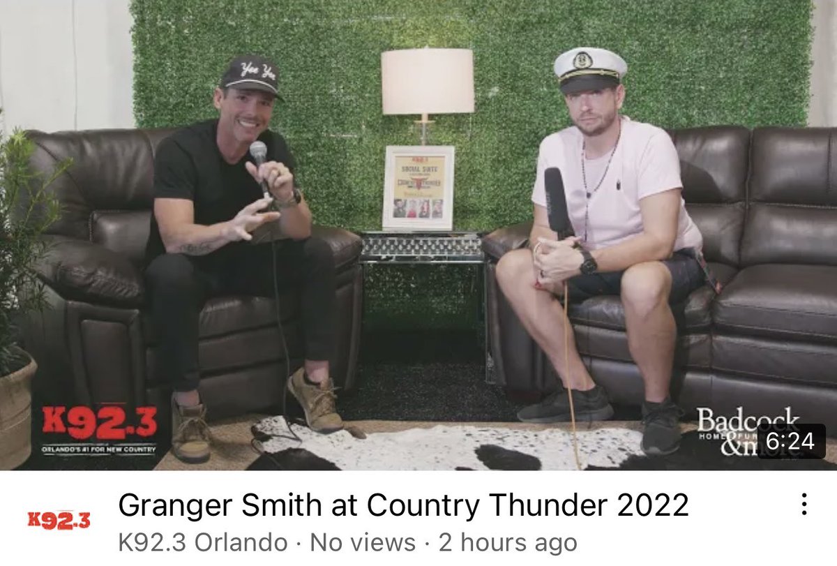 Watch the interview Granger did with @K923Orlando at @countrythunder this past weekend here: youtu.be/fKwtok0icig