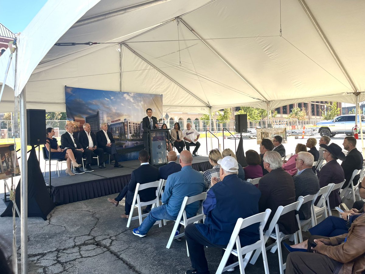cordishco's tweet photo. Today we proudly joined @Rangers &amp; @CityOfArlington to celebrate the groundbreaking of One Rangers Way, a luxury residential community in the Arlington Entertainment District. The project continues the next phase of over $1 billion of new development currently under construction. https://t.co/QagY5OYq78