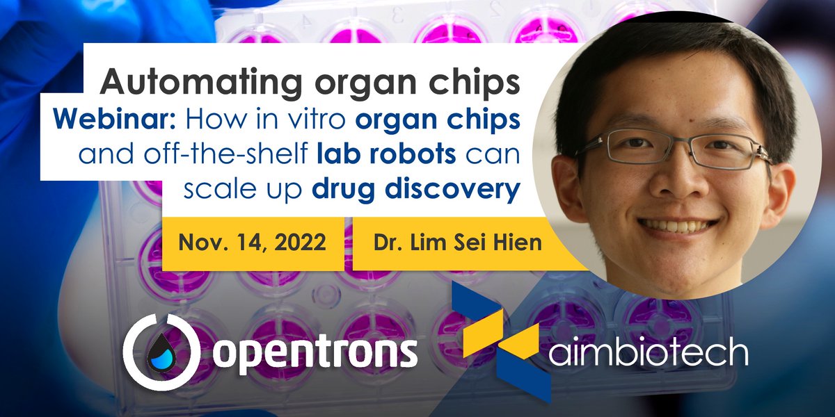 AIM Biotech (@aimbiotech) on Twitter photo Bridge the gap. Accelerate your research. Dr. Lim Sei Hien from <a href="/AIMBiotech/">AIM Biotech</a> will host a webinar next month discussing how its organ-on-a-chip platform and the <a href="/opentrons/">Opentrons</a> OT-2 robot can help scale up assays for #drugdiscovery and #cellbiology #research. insights.opentrons.com/lp/webinar-11-… Bridge the gap. Accelerate your research. Dr. Lim Sei Hien from <a href="/AIMBiotech/">AIM Biotech</a> will host a webinar next month discussing how its organ-on-a-chip platform and the <a href="/opentrons/">Opentrons</a> OT-2 robot can help scale up assays for #drugdiscovery and #cellbiology #research. insights.opentrons.com/lp/webinar-11-…