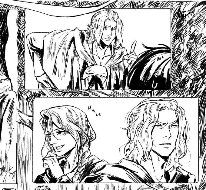 short comic wip of azem/hythlodaeus/emet-selch bc i'm. so damn obsessed 