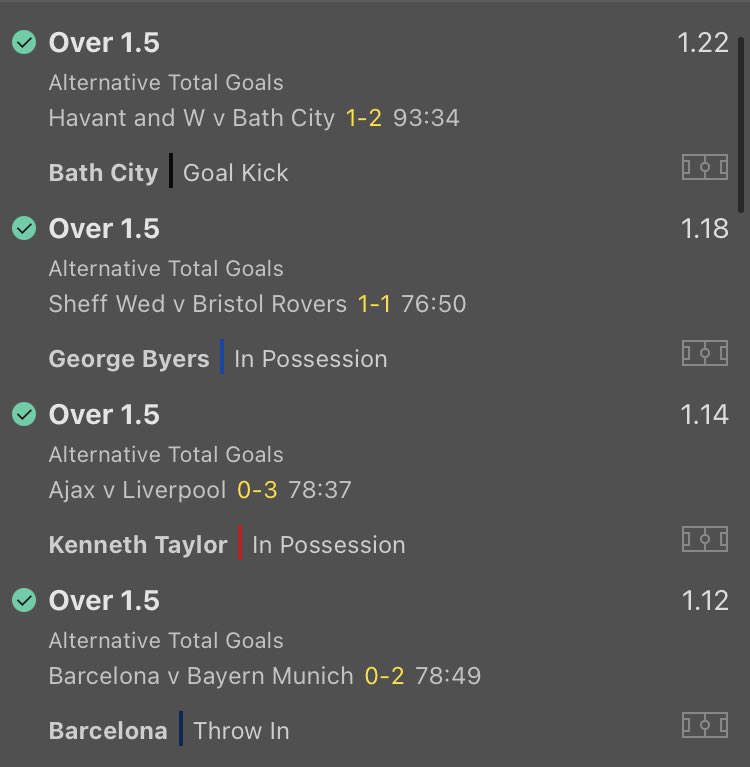 JackStatTips's tweet photo. WWWWIIIIINNNNEEERRRRRRR
✅✅✅✅✅✅✅✅✅✅✅
Is it appropriate to bust out champagne for a Over 1.5 goals Acca? 🥂
Nice winner there from the England and the Champions League!
Happy days!! Hit the like if you was on with us and want some more ❤️
#Accawin #FreeTips #YesJack https://t.co/3cOADDPCD6