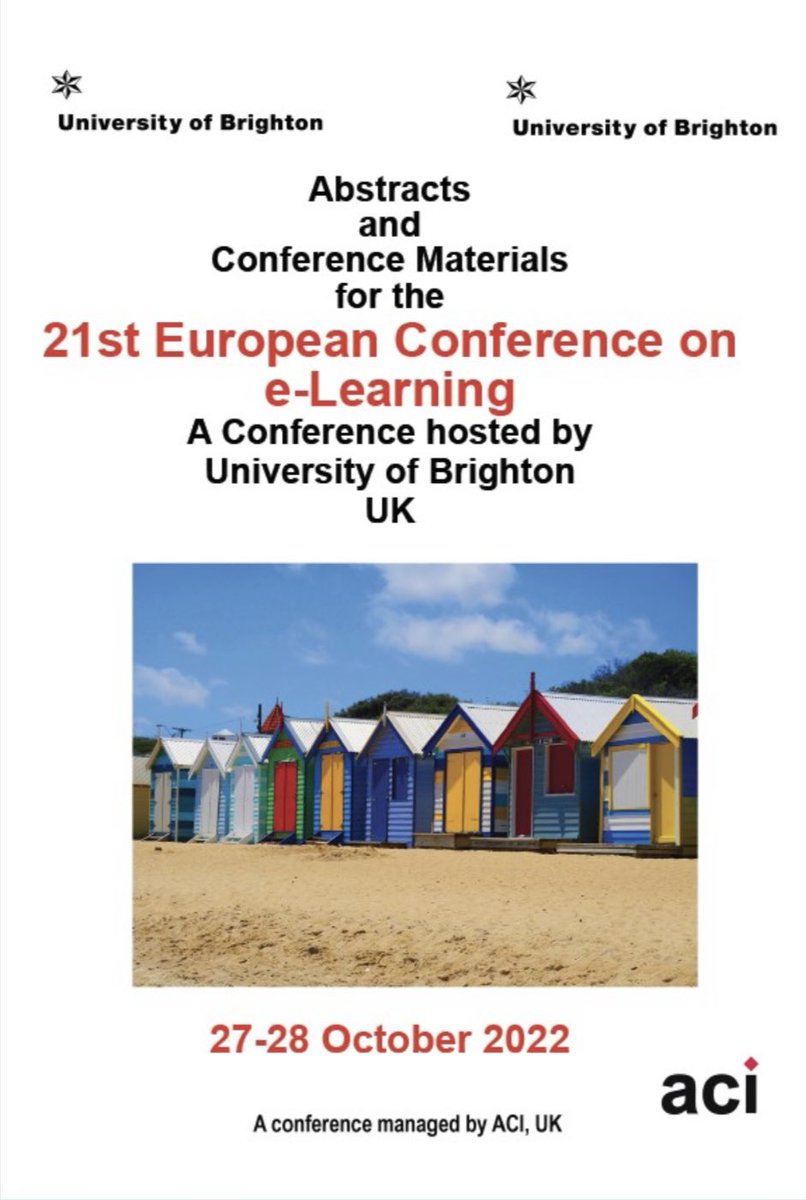 obrienmichaelp's tweet photo. Looking forward to presenting a paper and chairing a track at the 21st European Conference on e-Learning being held over the next few days @ University of Brighton #ECEL2022 @BusinessAtUL https://t.co/d1PKsFIKKE