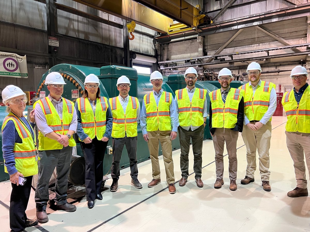 NYSDEC's tweet photo. Commissioner @BasilSeggos toured @SylvamoCo paper mill in Ticonderoga along with @NYSERDA Pres &amp; CEO @Doreen_M_Harris. They discussed climate related issues with the #ESFPA board. The forest product industry plays an important role in New York’s climate action efforts. https://t.co/C1YCN8e2Sa