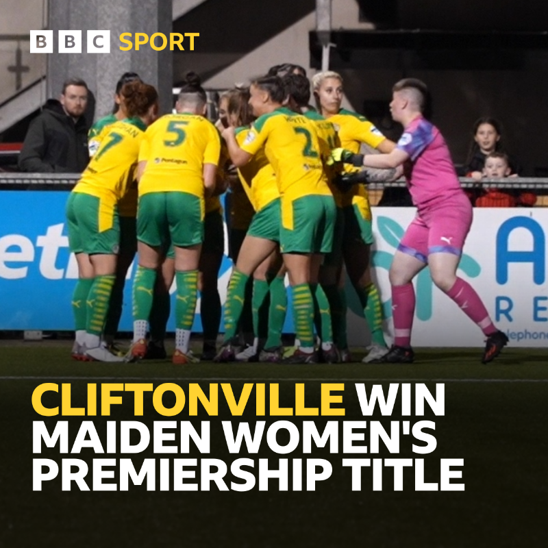 BBCSPORTNI's tweet photo. Champions!🏆

Cliftonville have won their first Women's Premiership title thanks to a dramatic win over Crusaders!

#bbcfootball