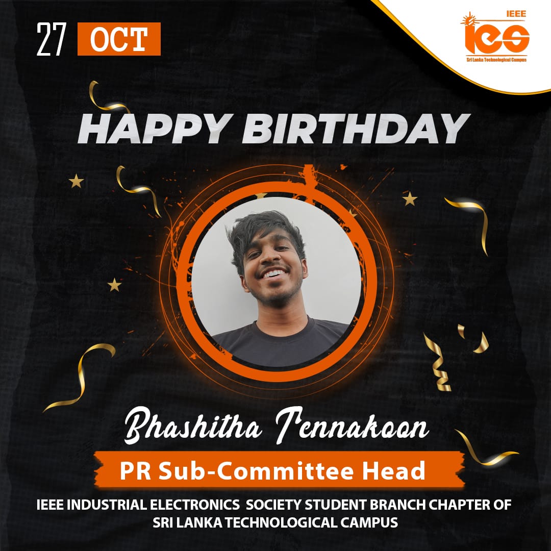 sltcieeeies's tweet photo. Warm Wishes to our very own 𝐁𝐡𝐚𝐬𝐡𝐢𝐭𝐡𝐚 𝐓𝐞𝐧𝐧𝐚𝐤𝐨𝐨𝐧

𝐏𝐑 𝐒𝐮𝐛 - 𝐂𝐨𝐦𝐦𝐢𝐭𝐭𝐞𝐞 𝐇𝐞𝐚𝐝 of 𝐈𝐄𝐄𝐄 𝐈𝐧𝐝𝐮𝐬𝐭𝐫𝐢𝐚𝐥 𝐄𝐥𝐞𝐜𝐭𝐫𝐨𝐧𝐢𝐜𝐬 𝐒𝐨𝐜𝐢𝐞𝐭𝐲 𝐒𝐭𝐮𝐝𝐞𝐧𝐭 𝐁𝐫𝐚𝐧𝐜𝐡 𝐂𝐡𝐚𝐩𝐭𝐞𝐫 𝐨𝐟 𝐒𝐋𝐓𝐂 https://t.co/36bN3Vhx2e