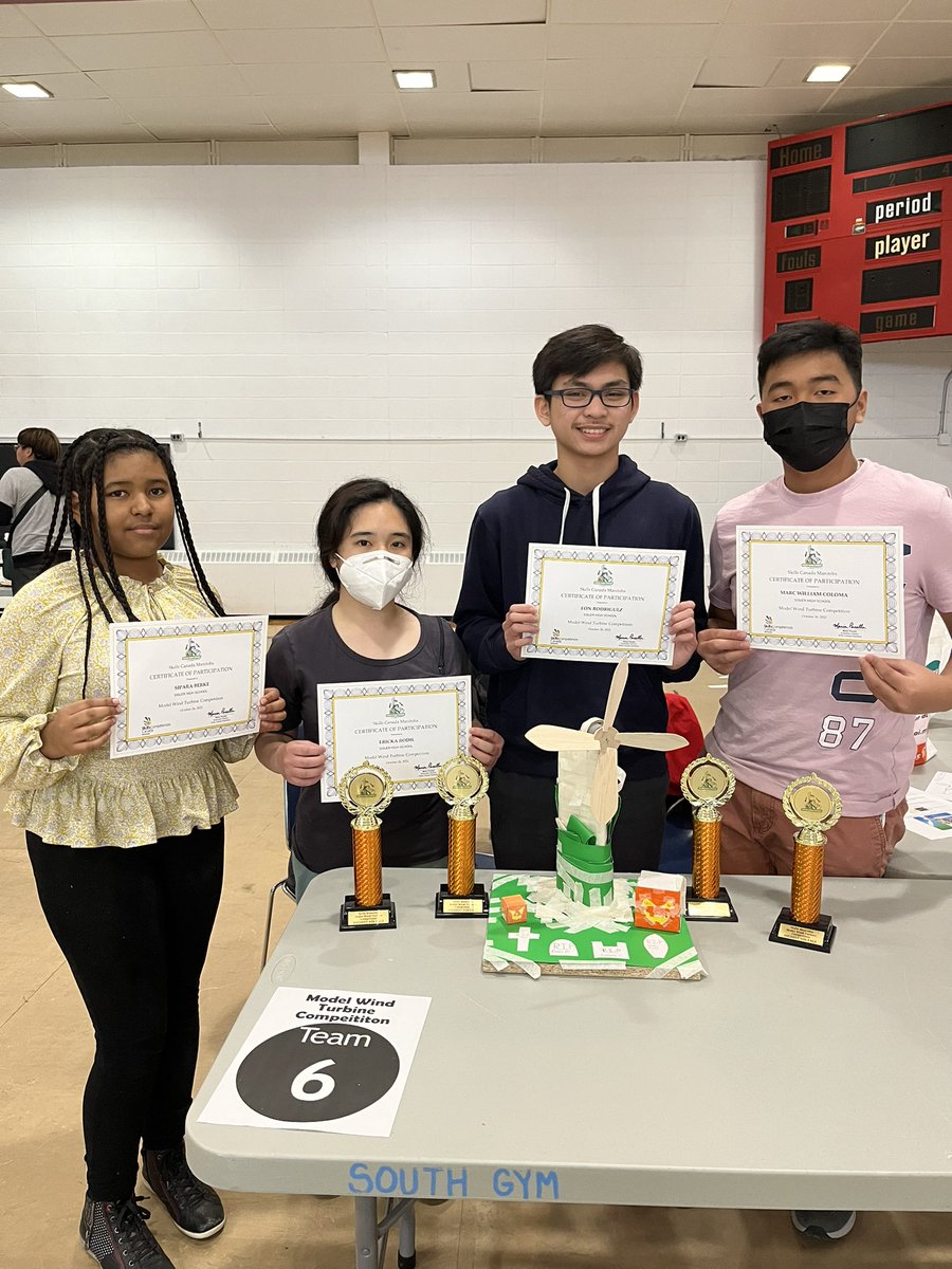 shsdrafting's tweet photo. Congratulations to these G9/10 Drafting students who won the Highest Voltage @skillsmb Model Wind Turbine Competition #winnipegSD #WSDparents #WSDstudnets https://t.co/wXHnoeljO5