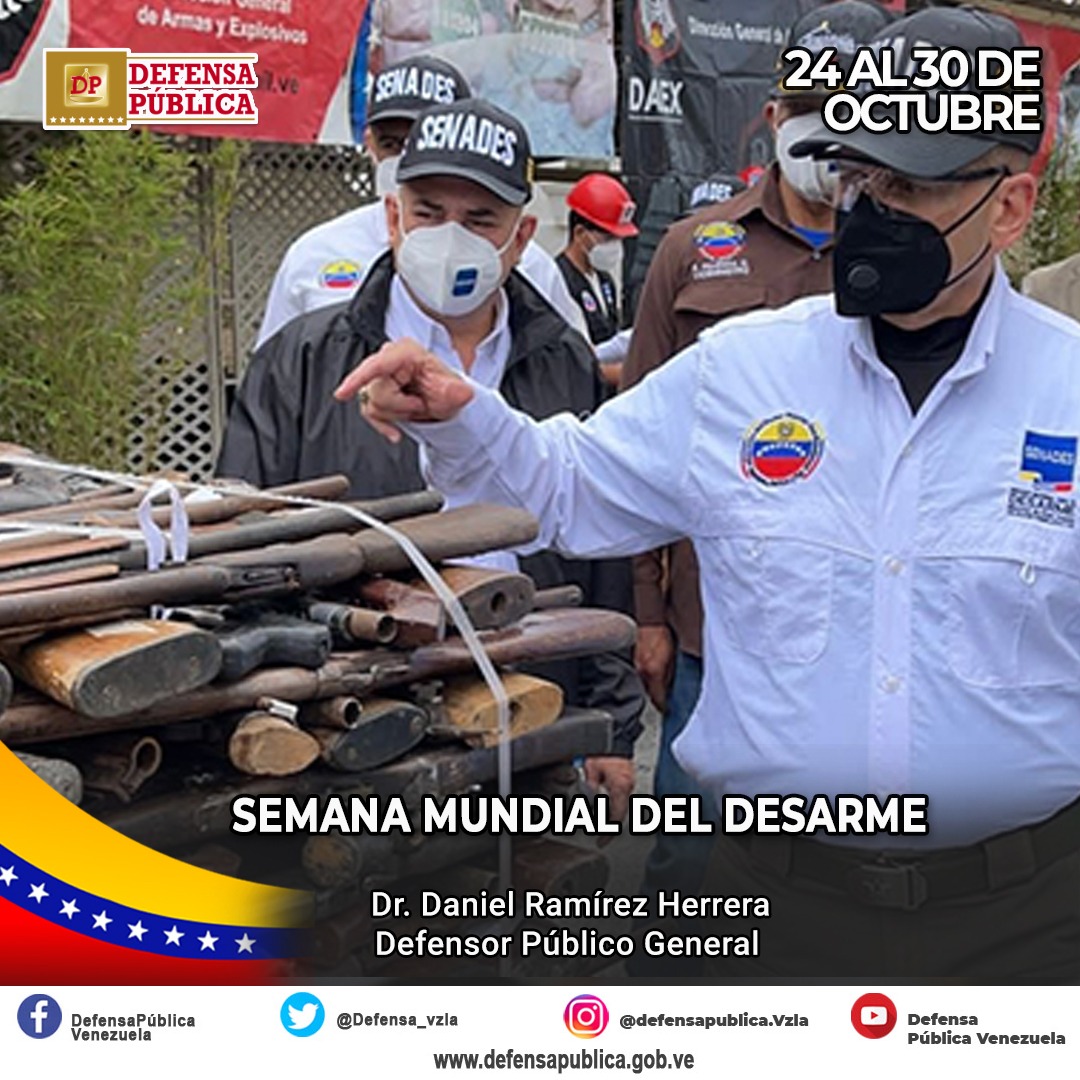 Estamos en la Semana Mundial del Desarme! Decretada para contrarrestar el  culto a las armas y promover acciones de control en la materia. #26Octubre  #UnArmaMenosUnaVidaMas #DesarmePorLaPaz, image size:1080x1080
