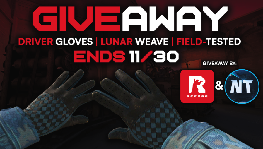 OfficialRefrag's tweet image. To celebrate our partnership with the🐐, we&apos;re hosting a giveaway!

GIVEAWAY
🎁🎁🎁

THREE Winners
🎁Driver Gloves | Lunar Weave | FT
🎁2x 3month Refrag Competitor tier

To Enter:
✅Follow @NartOutHere @OfficialRefrag
✅Like&amp;amp;RT
✅Tag 2 friends with strong hands 🤝

Drawing: 11/30