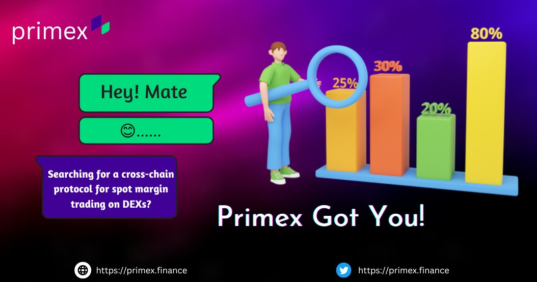LorretaPresh's tweet photo. Hello guys! Have you heard about @primex_official?

Well, it's a platform that makes trading and investing limitless and globally accessible without trusting middlemen

It also allows you to trade with leverage on DEXs and farm yield, backed by trading fees. 
Check it out!

#DeFi https://t.co/FLhnDyrJbs