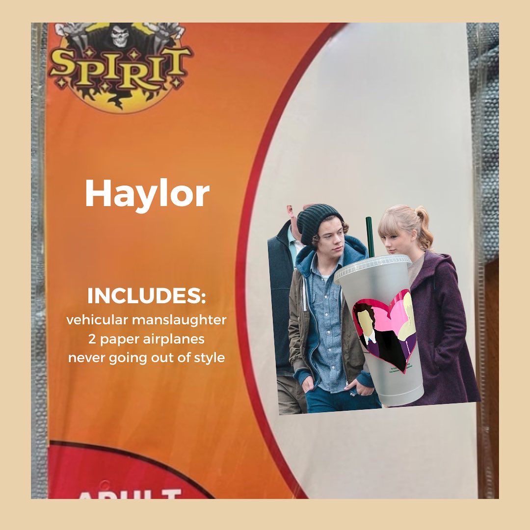 PopCupture's tweet photo. PopCupture approved Halloween costumes #SpiritHalloween #halloweencostume #harrystyles #TaylorSwift #holivia #haylor https://t.co/iIUmFjKIcB