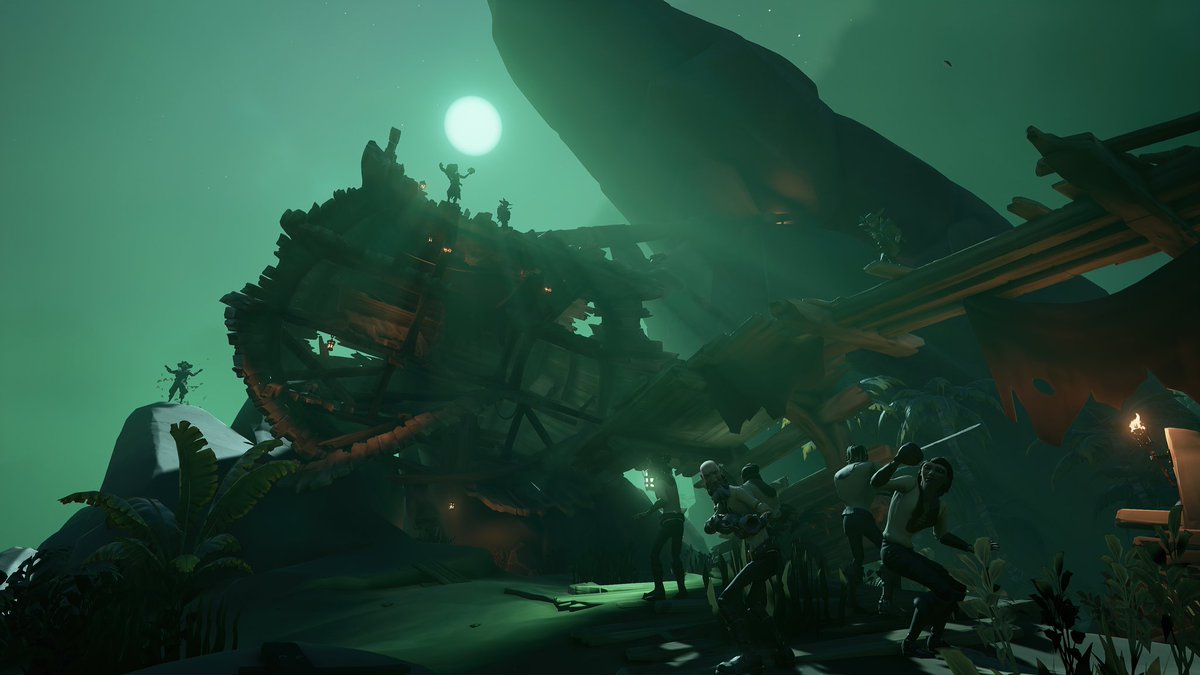 A group of crimson's sneak on us wail we were exploring the island 😳😳.

Theme : frightening photo
#SeaOfThieves #SoTShot #RareLtd <a href="/SeaOfThieves/">Sea of Thieves</a>