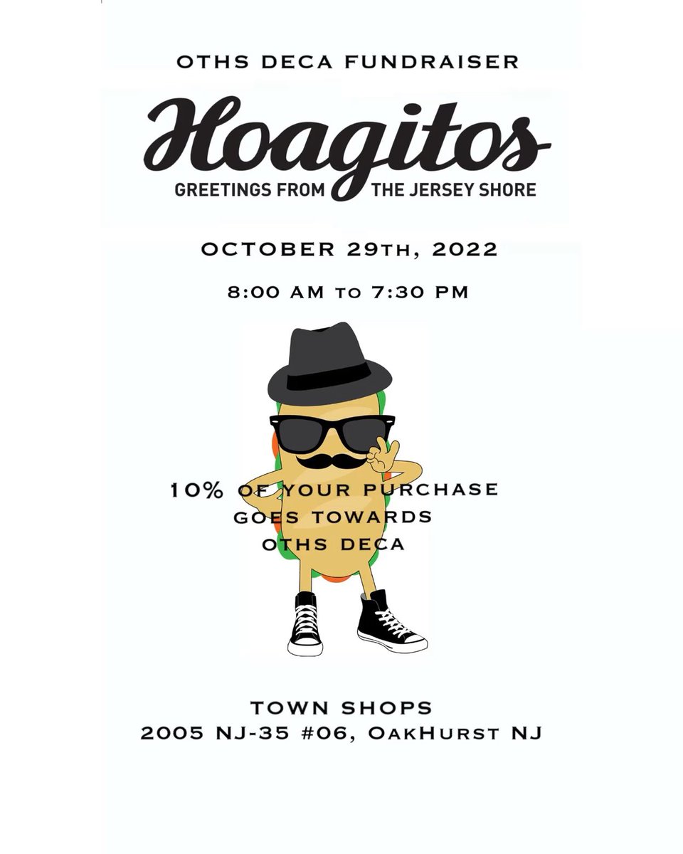 OceanDeca's tweet image. Buy some yummy food from Hoagitos on Saturday the 29th to show support for OTHS DECA!