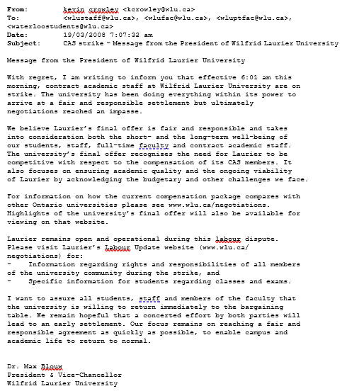 kellishale's tweet photo. From the archives ... the message on @Laurier's website today is eerily similar to the one from 17 years ago. One would think with the overwhelming growth in administration ... they would be able to come up with with new stuff ... #fairness4cf #precariouswlu https://t.co/CzHRU6eAkF