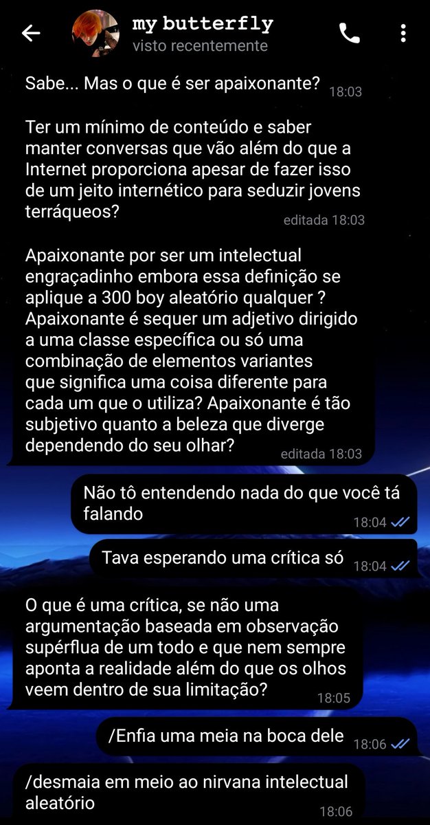 O bom é que você consegue ser os dois ao mesmo tempo na mesma conversa, né? Incrível.