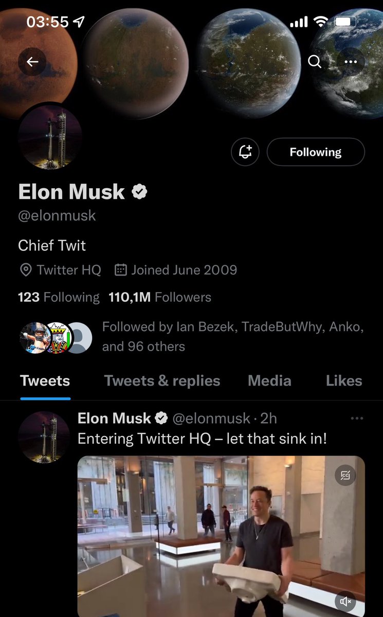 avdl_'s tweet photo. Thanks #fintwit for a great call on Twitter. I had battle scars shorting Elon and watching the Twitter drama unfold was amusing and it finally proved that Elon is an earthling. 🙏⁦@evantindell⁩ ⁦@AndrewRangeley⁩ ⁦@puppyeh1⁩ https://t.co/pNQlN4hHxV