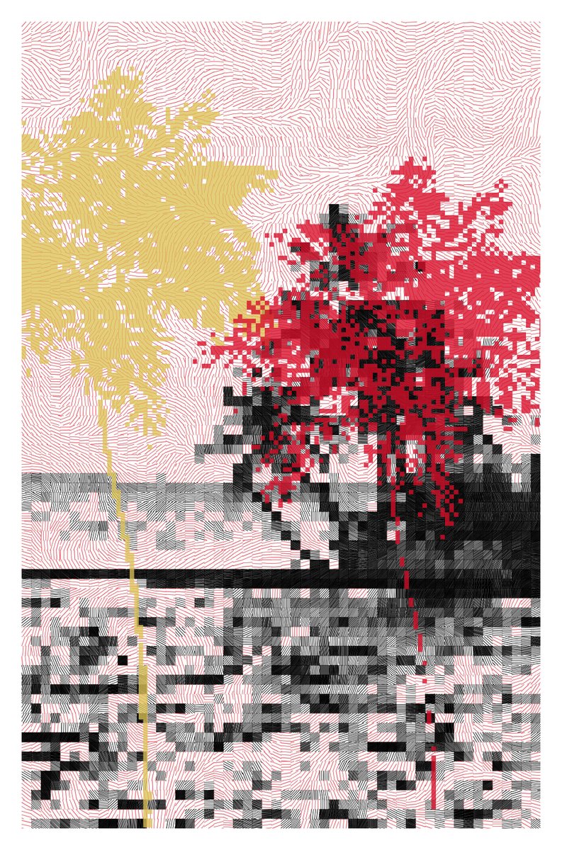 Cory_Haber's tweet photo. Speaking of digital/physical, the current owner of Hot Summer listed the piece for auction and the physical is still unclaimed! Next owner can claim the #plotter painting for no cost. See link in profile if interested. 24 hour auction has started!
#generativeart #plottertwitter https://t.co/sXNEfFENda