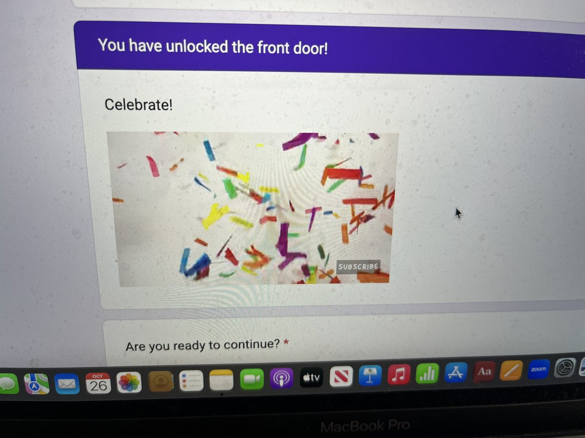 Mrs. Dorhout's 7ELA reviewed material by traveling through a virtual haunted/escape room. Each pair "walked" through parts of the house, advancing by correctly answering ?s related to informational writing. Concepts: topic/supporting/concluding sentences, transitions &amp; writing.