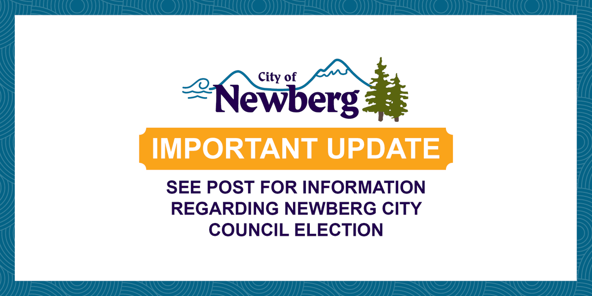 We regret to inform you that a ballot printing error in the Newberg City Councilor races will result in that contest being postponed to a supplemental election in December. Please vote as you normally would. No other contests on the ballot will be affected.
1/2