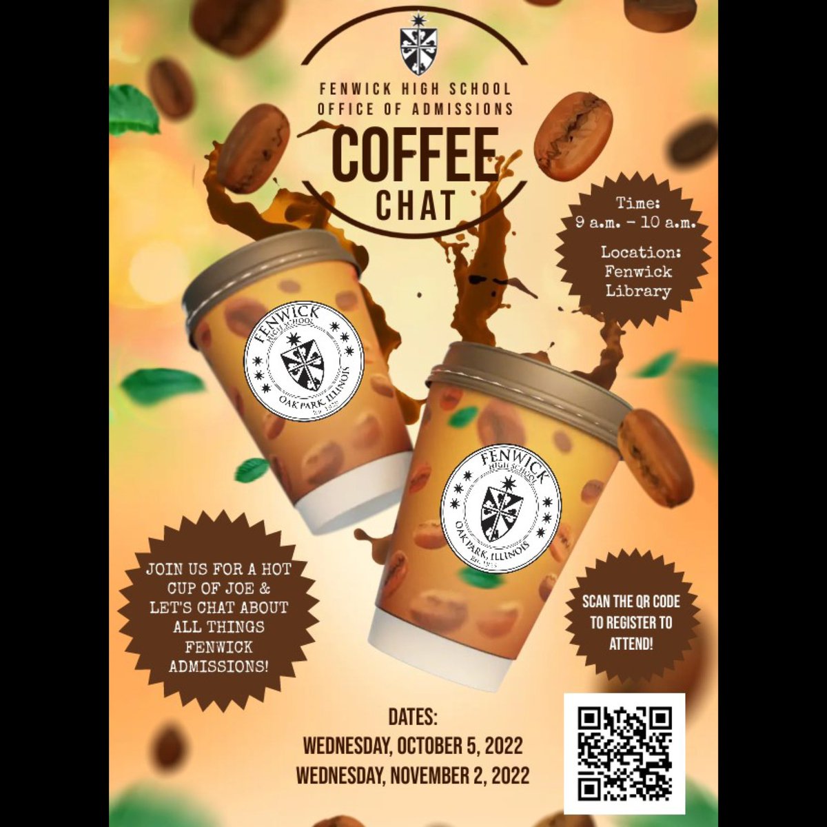 Prospective parents! Have you signed up to attend our last coffee chat on next Wed., Nov. 2?? Don’t delay! There’s still time to sign up to attend the last Admissions coffee chat before the entrance exam! Come get your admissions questions answered &amp; enjoy a cup of Joe on us!