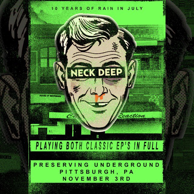 Pittsburgh you’re up! Tickets are on sale now for an intimate no barrier show at Preserving Underground on Nov 3. Think fast. preservingunderground.ticketleap.com/neck-deep/